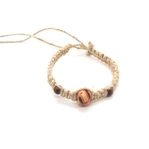 Handmade Hemp Bracelet Tan Brown